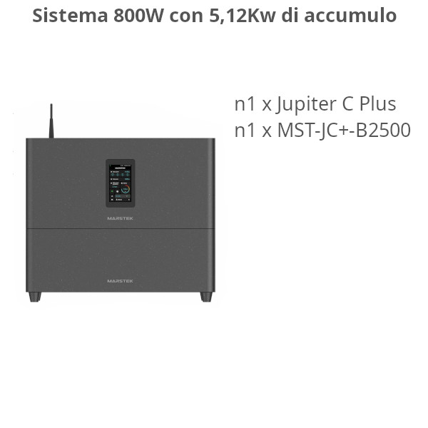 Sistema MARSTECK 800W con batteria da 5,12KW