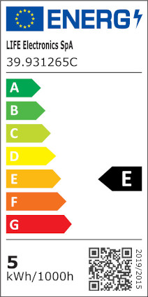 Etichetta Energetica LAMPADINA LED G9 4,8W BIANCO CALDO ALTO RENDIMENTO LIF39.931265C 