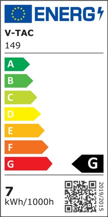 Etichetta Energetica LAMPADINA LED E27 PAR20 7W BIANCO FREDDO CHIP SAMSUNG LED149 