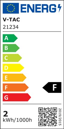 Etichetta Energetica LAMPADINA LED E14 2W BIANCO CALDO TUBOLARE ST26 CHIP SAMSUNG LED21234 