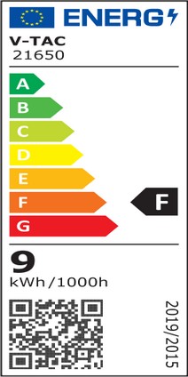 Etichetta Energetica TUBO LED NANOPLASTICA ORIENTABILE 9W BIANCO CALDO 60CM SAMSUNG LED21650 