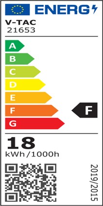Etichetta Energetica TUBO A LED NANOPLASTICA 18W BIANCO CALDO 120CM CHIP SAMSUNG NON RUOTABILE LED21653 