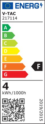 Etichetta Energetica LAMPADINA LED E14 4W FIL. AMBRA BIANCO CALDO A FIAMMA LED217114 