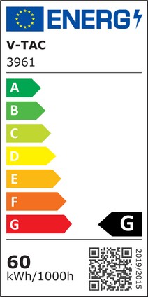 Etichetta Energetica LAMPADA SOSPENSIONE 60W BIANCA QUADRATA 3IN1 DIMMERABILE IP20 LED3961 