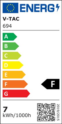Etichetta Energetica PLAFONIERA LED T5 7W BIANCO FREDDO 60CM CHIP SAMSUNG LED694 