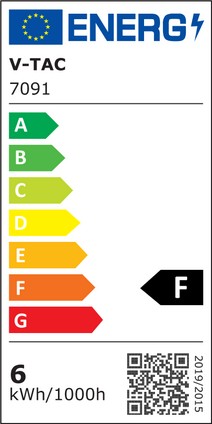 Etichetta Energetica LAMPADA LED 6W UP DOWN BIANCO NATURALE BIANCA LED7091 