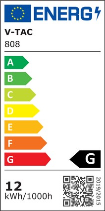 Etichetta Energetica PLAFONIERA LED 12W NATURALE CON SENSORE IR CHIP SAMSUNG LED808 