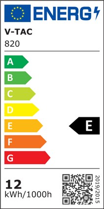 Etichetta Energetica PLAFONIERA LED TONDA 12W NATURALE IP65 BIANCA ALTA LUMINOSITA CHIP SAMSUNG LED820 