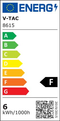 Etichetta Energetica LAMPADA LED 6W UP DOWN BIANCO CALDO NERA 6 LED LED8615 