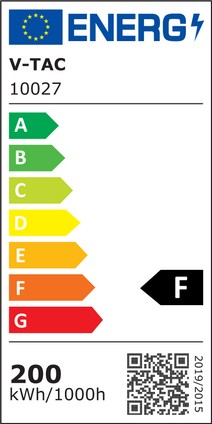 Etichetta Energetica FARO LED 200W NERO CON CHIP LED SAMSUNG BIANCO NATURALE LED10027 