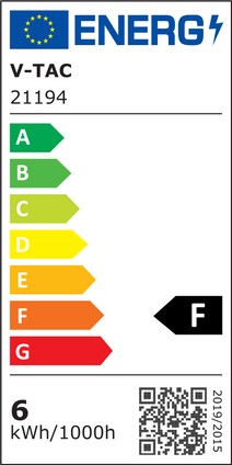 Etichetta Energetica LAMPADINA LED GU10 6W  110 GRADI BIANCO FREDDO CHIP SAMSUNG LED21194 