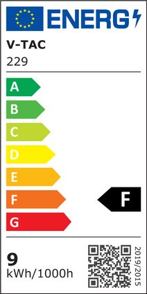 Etichetta Energetica LAMPADINA LED E27 9W BIANCO NATURALE CHIP SAMSUNG EQ 60W LED229 