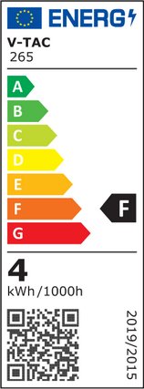 Etichetta Energetica LAMP. LED E14 4,5W BIANCO NATURALE A BULBO CHIP SAMSUNG LED265 