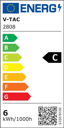 Etichetta Energetica LAMPADINA LED E27 6,5W BIANCO FREDDO 200 GRADI 160 LUMENWATT LED2808 