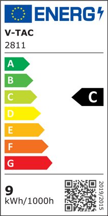 Etichetta Energetica LAMPADINA LED E27 9,5W BIANCO FREDDO 200 GRADI 160 LUMENWATT LED2811 
