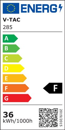 Etichetta Energetica LAMPADINA LED E27 36W BIANCO FREDDO ED90 CHIP SAMSUNG LED285 