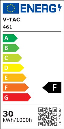 Etichetta Energetica FARO LED 30W NATURALE CON SENSORE MOVIMENTO NERO C. SAMSUNG LED461 