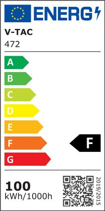Etichetta Energetica FARO LED 100W BIANCO CALDO  GRIGIO CHIP SAMSUNG LED472 