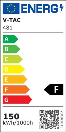 Etichetta Energetica FARO LED 150W BIANCO CALDO  GRIGIO CHIP SAMSUNG LED481 