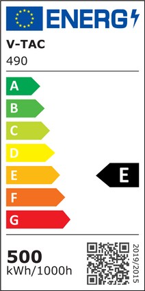 Etichetta Energetica FARO LED 500W NATURALE NERO CHIP SAMSUNG 45 GRADI LED490 