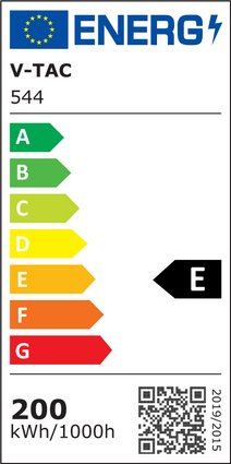 Etichetta Energetica PROIETTORE LED STRADALE 200W BIANCO NATURALE CHIP SAMSUNG LED544 