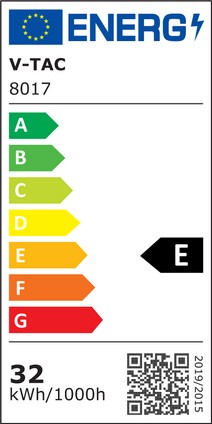 Etichetta Energetica LAMPADA LED SOFFITTO NERA 32W BIANCO CALDO LED8017 