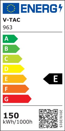 Etichetta Energetica PROIETTORE LED STRADALE 150W BIANCO FREDDO CHIP SAMSUNG LED963 
