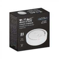 V-TAC VT-2440 DIMMER BIANCO TOUCH WIRELESS A PARETE PER CONTROLLER STRISCE LED MONOCOLORE LED2919 1
