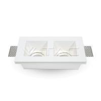 V-TAC VT-762 PORTALAMPADA 2X SPOT INCASSO QUADRATO IN GESSO LED3648 1