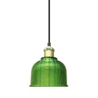 V-TAC VT-7150 PORTALAMPADA E27 PENDENTE VETRO VERDE D145 LED3734 1