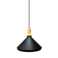 V-TAC VT-7535 PORTALAMPADA E27 PENDENTE LEGNO NERO D350 LED3764 1