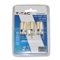 V-TAC VT-1963 LAMPADINA LED G4 3W BIANCO CALDO BLISTER 3PEZZI LED4312 1