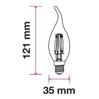 ALCAPOWER APF37F_4 LAMPADINA LED E14 4W FILAMENTO SATINATA NATURALE A FIAMMA ALC929888 1
