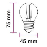 ALCAPOWER APF45_E27 LAMPADINA LED E27 4W FILAMENTO SATINATA CALDA A MINIBULBO ALC929881 1