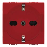 ECOVA VP42-MR PRESA UNEL P40 BIV.ITALIANO/TEDESCO SCHUKO ROSSO VP42 COMPATIBILE VIMAR PLANA ECO27208 0