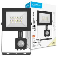 TECNO-ESHOP ML-FLSxxxxK20WSEN FARO LED 20W NATURALE CON SENSORE MOVIMENTO NERO  SMOML-FLS4000K20WSEN 1