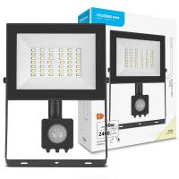 TECNO-ESHOP ML-FLSxxxxK30WSEN FARO LED 30W NATURALE CON SENSORE MOVIMENTO NERO  SMOML-FLS4000K30WSEN 1