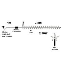 TECNO-NATALE LEDTLS CATENA 60 LED MINISTELLE CONTROLLER MEMORY BIANCO FREDD LEDX30596 2