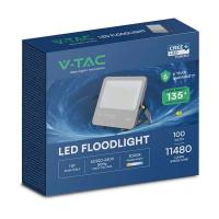 V-TAC VT-44101 FARO LED SLIM NERO 100W BIANCO FREDDO CHIP CREE 135LM/W IP65 LED232196 1