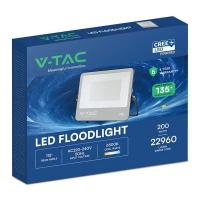 V-TAC VT-44201 FARO LED SLIM NERO 200W BIANCO FREDDO CHIP CREE 135LM/W IP65 CAVO 1 MT LED232216 1