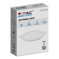 V-TAC VT-607RD MINI PANNEL 6W BIANCO CALDO TONDO LED214854 2