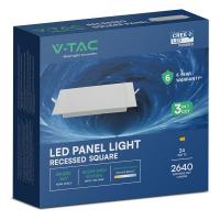 V-TAC VT-61024CCT MINI PANNELLO 24W 3 IN 1 QUADRATO INCASSO CREE CHIP IP20 LED104896 2