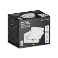 V-TAC VT-11020S LAMPADA LED PARETE BIANCA 17W RUOTABILE BIANCO NATURALE IP65 SENOSRE MOVIMENTO LED2939 1