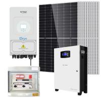 V-TAC SOLAR VT-410KIT-492-5-10 KIT FOTOVOLTAICO 4,92KW MONOFASE TIER1 INVERTER DEYE V-TAC 5KW ACCUMULO 10,2KW LEDKIT410T-5-10-GREY 0