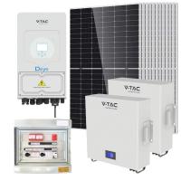 V-TAC SOLAR VT-410KIT-492-5-2X5 KIT FOTOVOLTAICO 4,92KW MONOFASE TIER1 INVERTER DEYE V-TAC 5KW ACCUMULO 10,24KW LEDKIT410T-5-2X5-GREY 0
