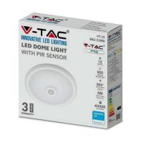 V-TAC VT-13 PLAFONIERA TONDA 12W B.NATURALE SAMSUNG BIANCA IP2O SENSORE PIR E CREPUSCOLARE LED21808 2