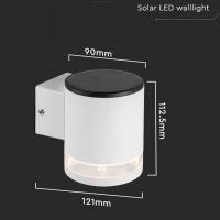 V-TAC VT-1139  LAMPADA LED SOLARE BIANCA 1W A PARETE BIANCO CALDO IP54 LED23013 2