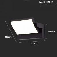 V-TAC VT-11020 LAMPADA LED PARETE RETTANGOLARE 17W NERA RUOTABILE LUCE BIANCO NATURALE IP65 LED2937 2