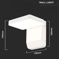 V-TAC VT-11020  LAMPADA LED PARETE BIANCA 17W BIANCO NATURALE QUADRATA IP65 LED2943 2