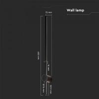 V-TAC VT-11112 LAMPADA LED 12W PARETE B.NATURALE NERA IP65 LED6835 2
